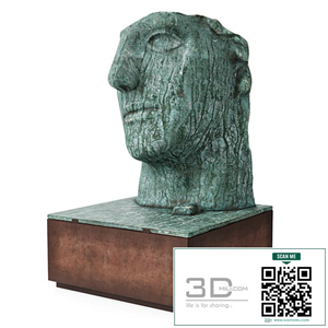 Face sculpture bronze outdoor