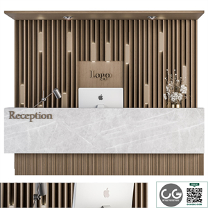 Reception Desk and Wall Decoration - Set 10