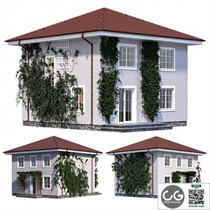 Two-storey house with ivy