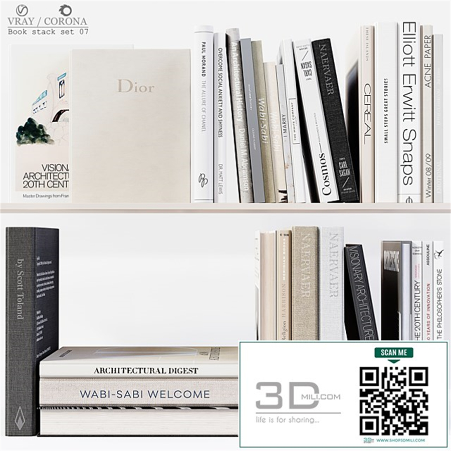 Book stack set 07