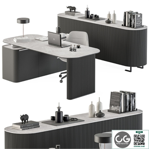 Boss Desk Black and Gray - Office Furniture 236