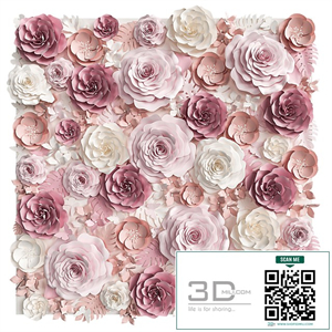 A wall of paper flowers. Photo background