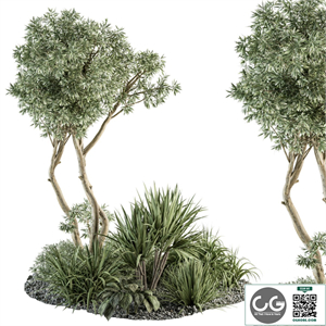 Needle tree and Bush - Outdoor Garden Set 305