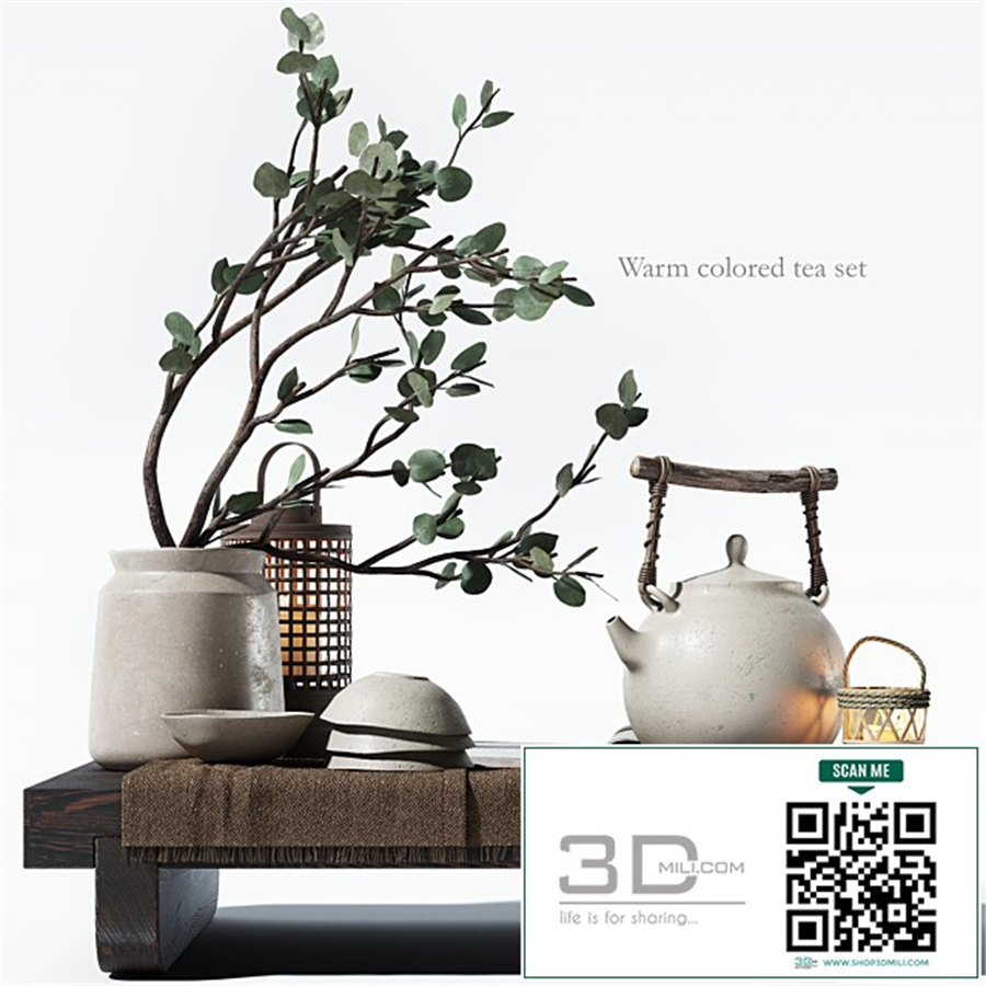 Warm colored tea set
