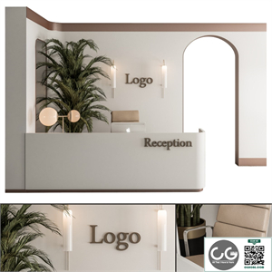 Reception Desk and Wall Decoration - Office Set 239
