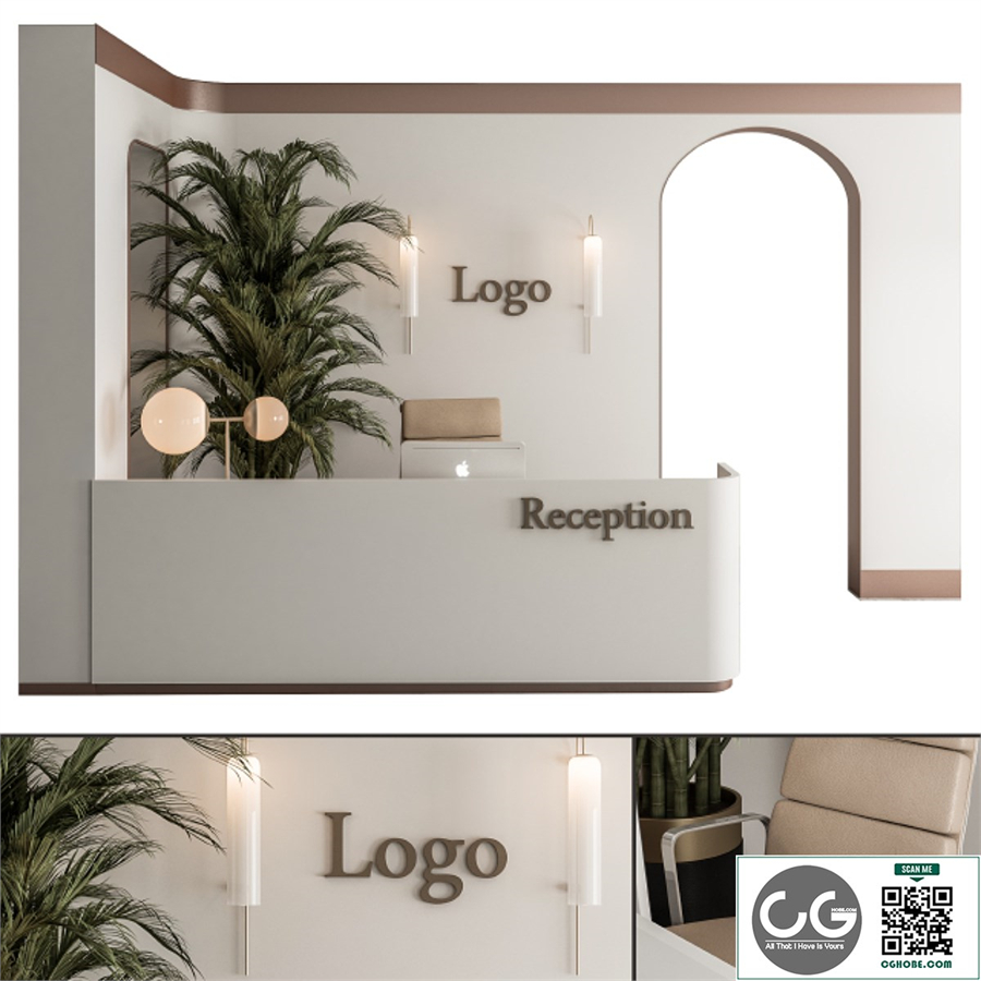Reception Desk and Wall Decoration - Office Set 239