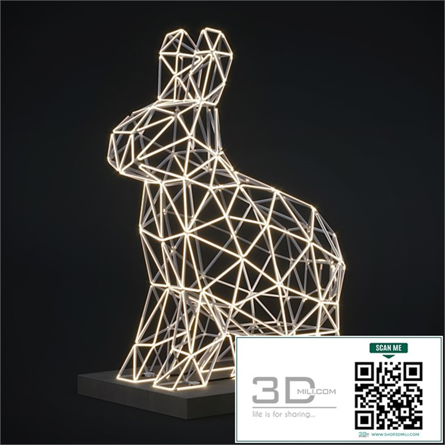 Sculpture Led hare