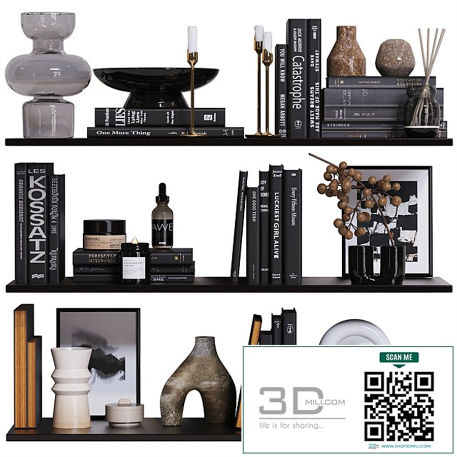 Shelves with decor