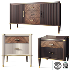 Chest of drawers and bedside tables Venice. Nightstand, sideboard by Classico Italiano
