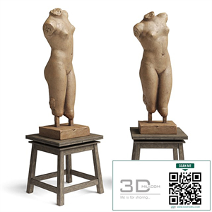 Classic woman bust with table