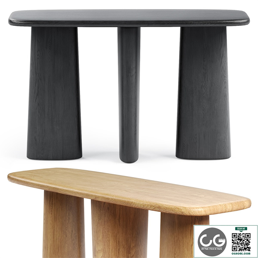 ANTHROPOLOGIE Kalle Sculptural Oak Console