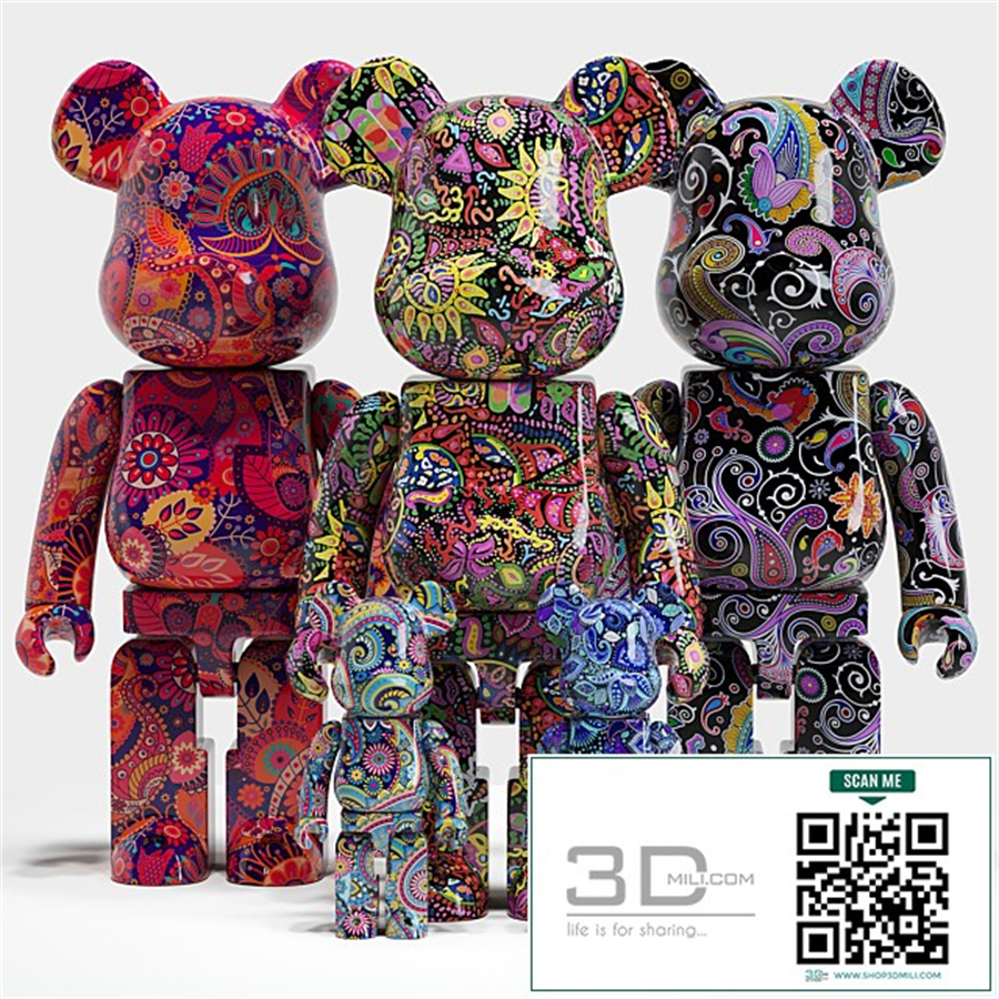 Bearbrick / Psychedelic Paisley