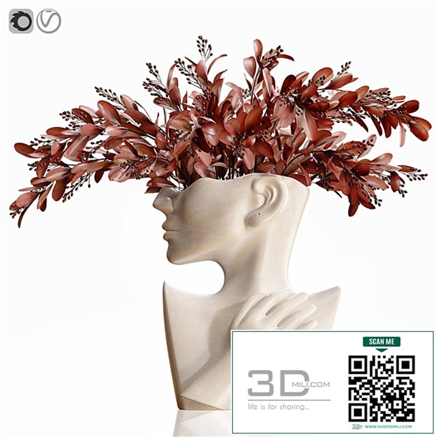 Human face art vase