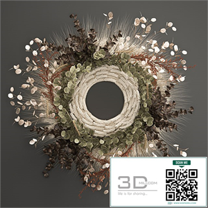 Bouquet wreath wall decor made of wheat, dried flower, Lunnik. 220.