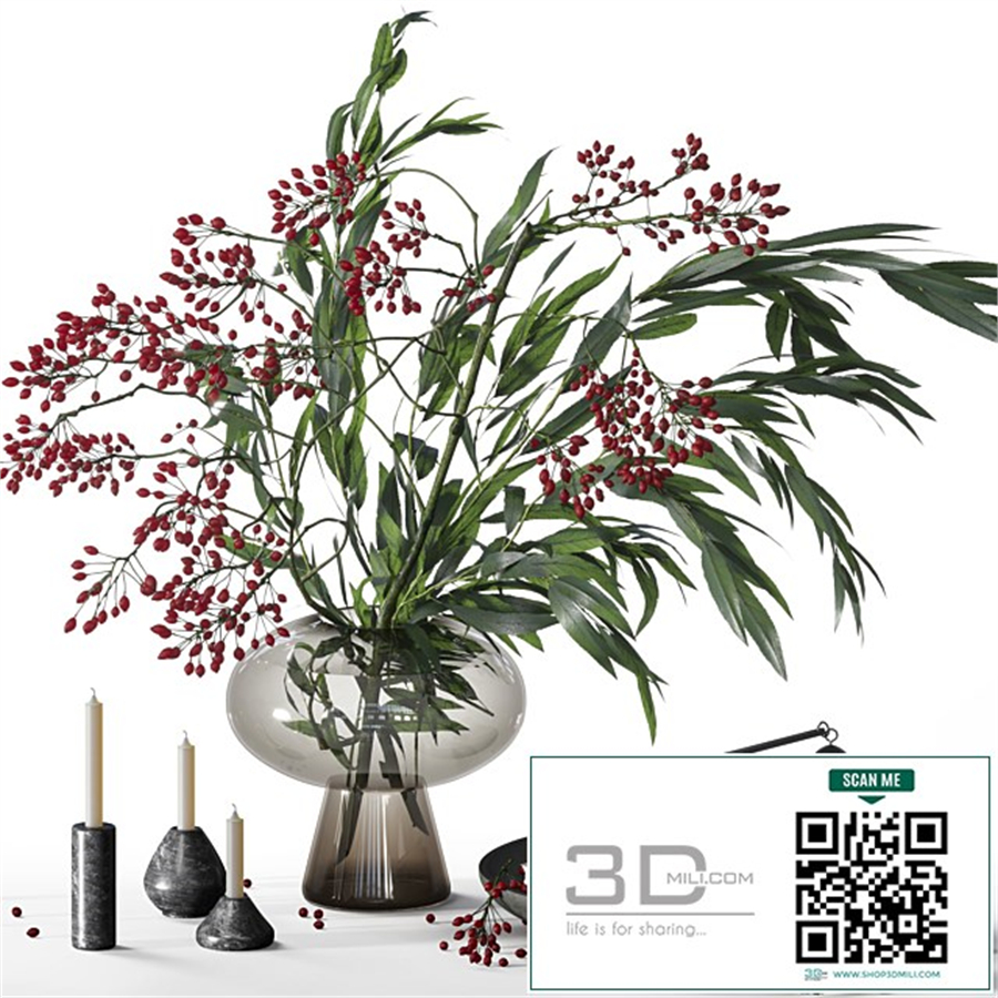 Decorative set with berry bouquet 031