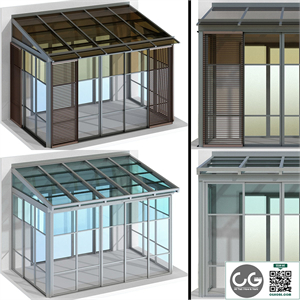Metal glazed veranda terrace