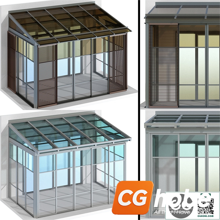 Metal glazed veranda terrace