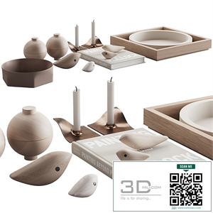 077 Living decor set NEUTRAL BIRDS 00