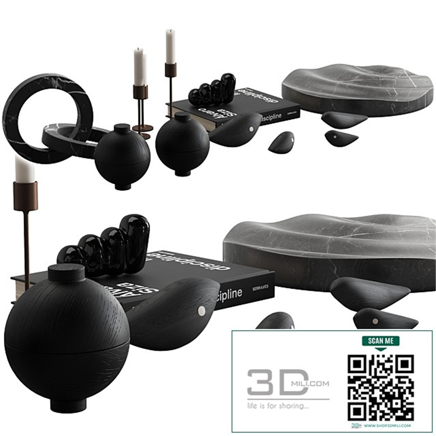 078 Living decor set DARK BIRDS 00