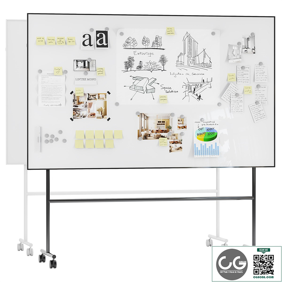 Whiteboard magnetic partition Lintex MONO