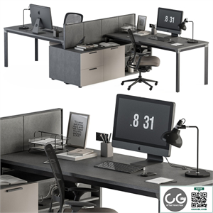 Employee Set Brown and Black - Office Furniture 254