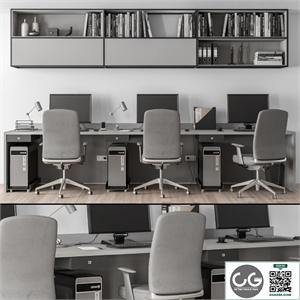 Employee Set Brown and Black - Office Furniture 251