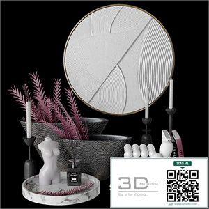 Decorative set with bas-relief