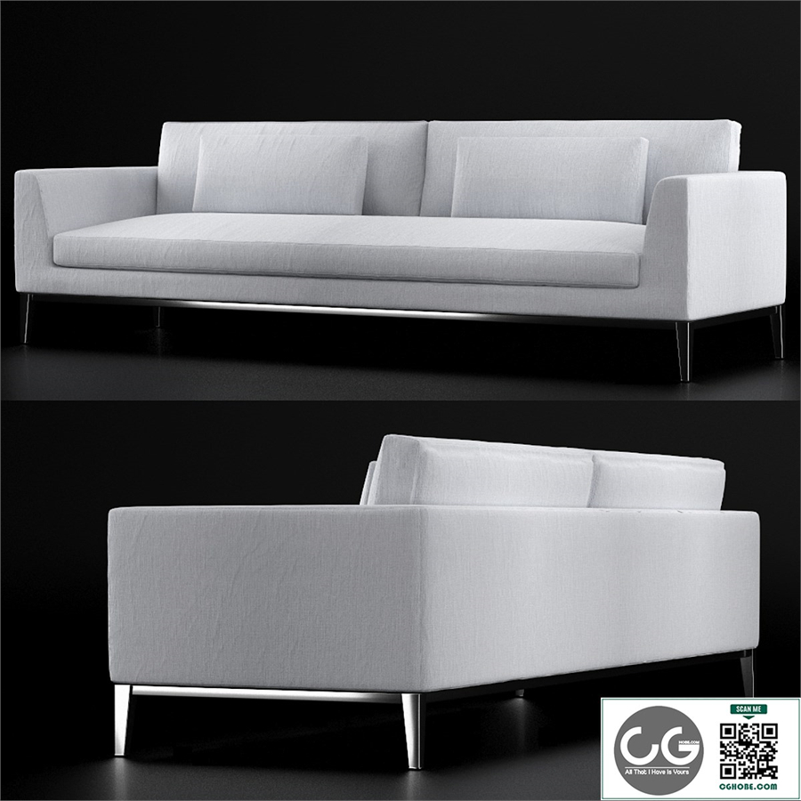 RH-ITALIA TAPER ARM FABRIC SOFA