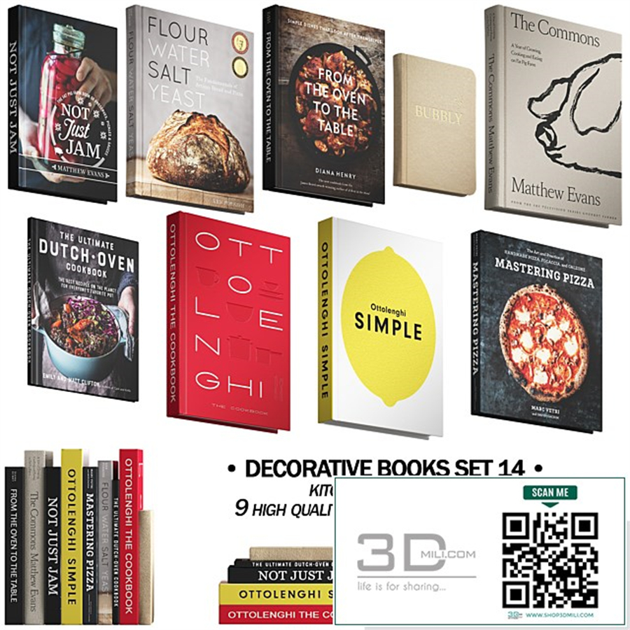092 Decorative books set 14 Kitchen and Cooking 01