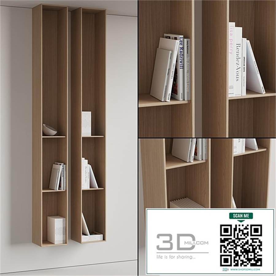 096 Wall rack shelves 03 neutral & minimal wood 01