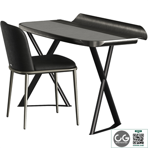 Cattelan Italia Cocoon Leather Desk and Magda Ml Chair