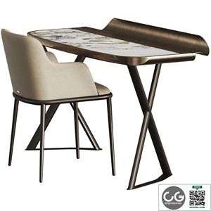 Cattelan Italia Cocoon Keramik Desk and Magda Ml Armchair