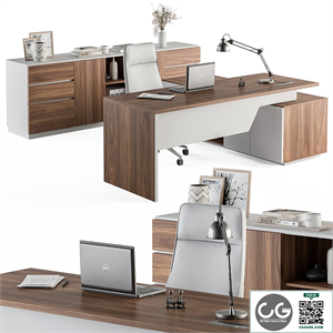 Manager Desk Wood and White - Office Furniture 268