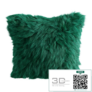 Green pillow fur sheepskin