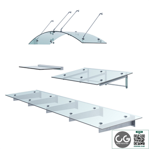 Set of glass visors Glasvordach