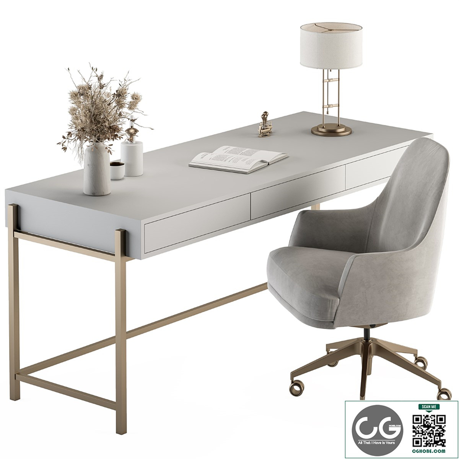 Home Office white and Gold Table - Office Furniture 282