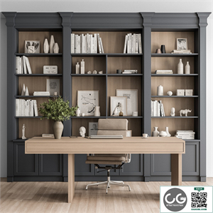 Classic Boss Desk and Library Set - Office Furniture 283