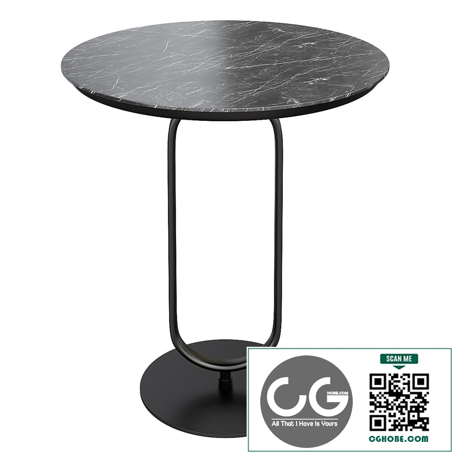 Modern Dark Gray Stone End Table