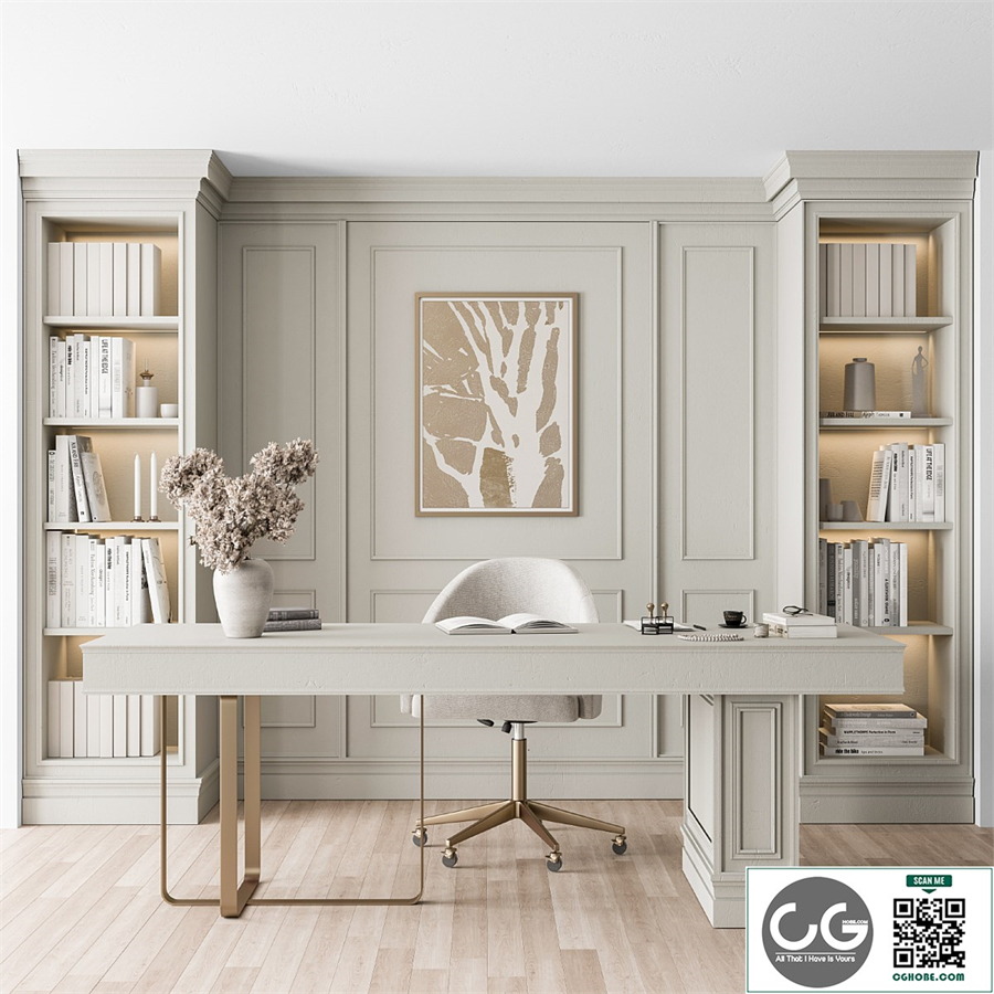 Classic Boss Desk and Library Set - Office Furniture 277