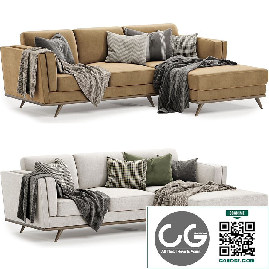 Timber Olio Right Sectional sofa