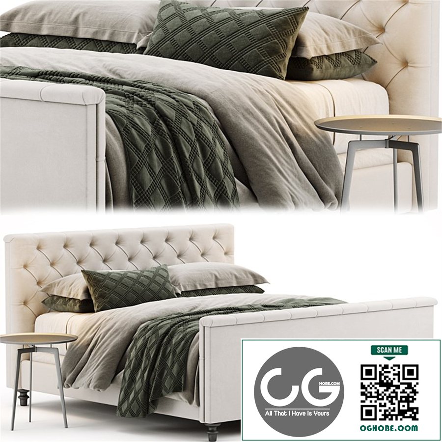 RH Chesterfield Bed
