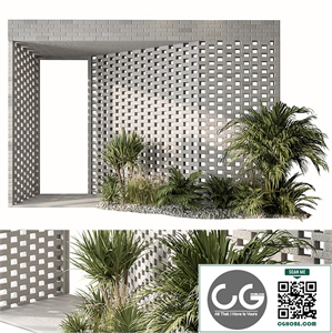 Outdoor Entrance Parametric Brick Wall - Architecture Element 53