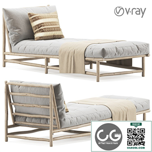 Rock the Kasbah chaise lounge / Wooden deck chair