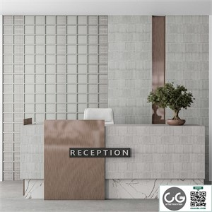 Reception Desk and Wall Decoration - Office Set 306