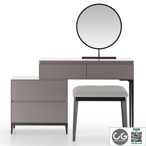 Dressing table HOMARY Gray Makeup Vanity Set
