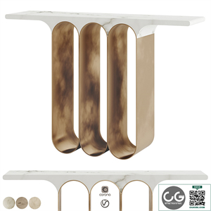 Herve Langlais Steel 3 Marble Console