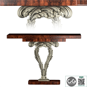Theodore Alexander Silver Scrolls Console