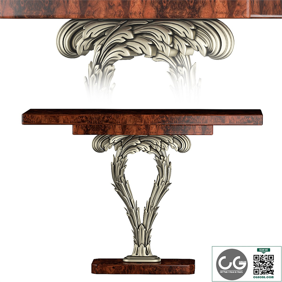 Theodore Alexander Silver Scrolls Console
