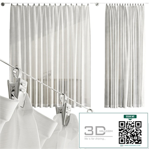 Bathroom Curtains pinned by clamp
