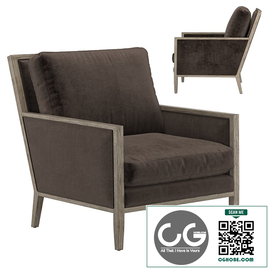 FRENCH CONTEMPORARY TRACK ARM LOW BACK CHAIR